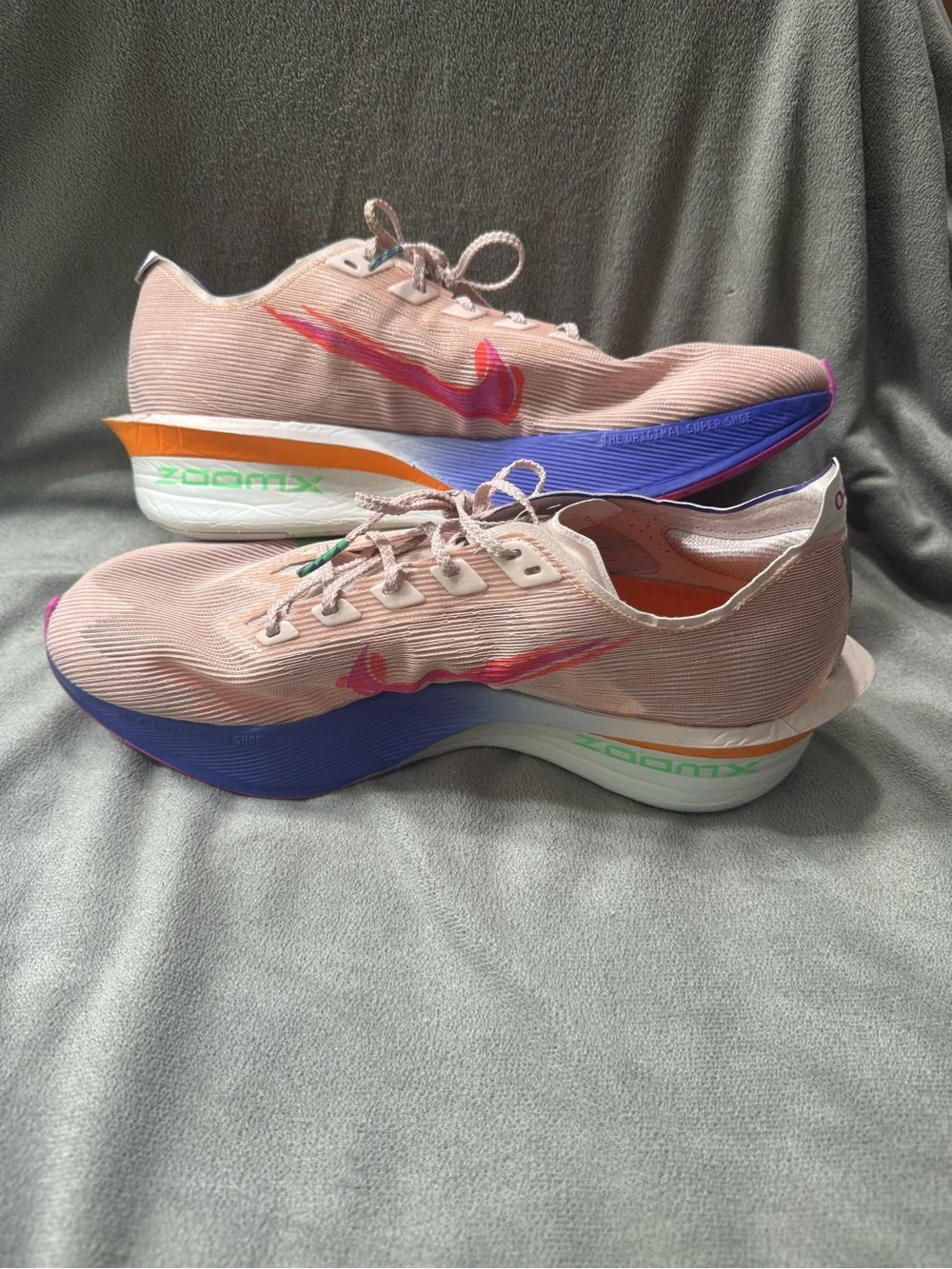 Nike Vaporfly 4 Running Shoes with Green Swoosh and Multicolor Sole